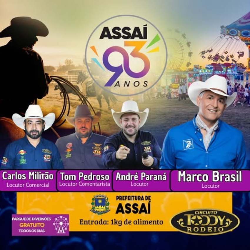 RODEIO ASSAÍ 93 ANOS: UMA FESTA IMPERDÍVEL ESTÁ CHEGANDO! ?