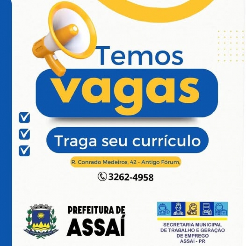 ASSAÍ – MAIS VAGAS DE EMPREGOS DISPONÍVEIS: