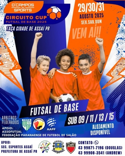 FINAL DE SEMANA TEM CIRCUITO CUP DE FUTSAL EM ASSAÍ!