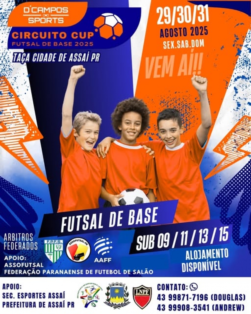 FINAL DE SEMANA TEM CIRCUITO CUP DE FUTSAL EM ASSAÍ!