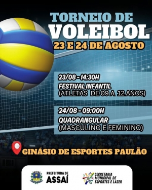 FINAL DE SEMANA TEM TORNEIO DE VOLEIBOL EM ASSAÍ