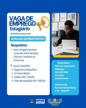 ASSAÍ – MAIS VAGA DE EMPREGO