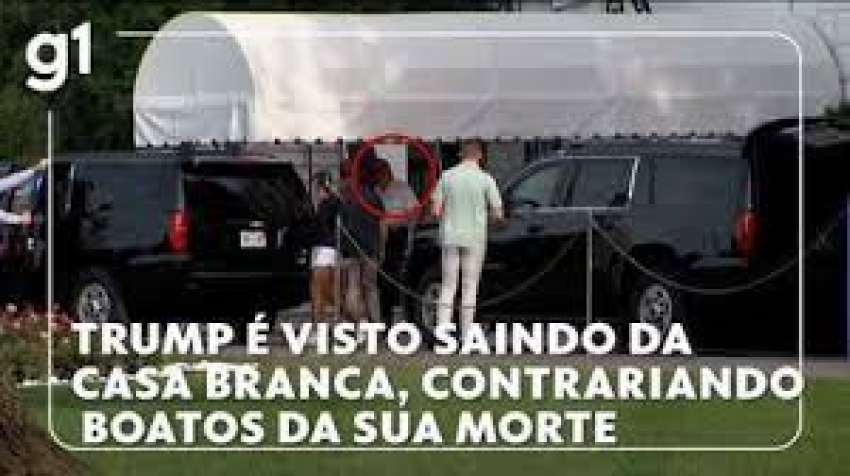 É #FAKE que Donald Trump morreu; presidente americano foi visto a caminho de campo de golfe